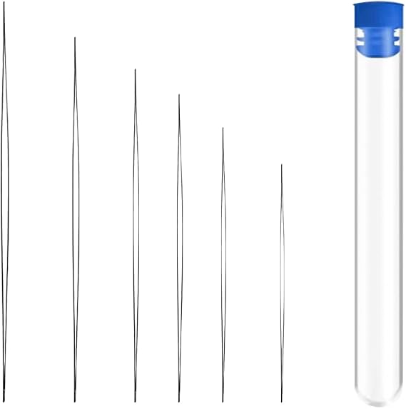 Beading Needles, 6pcs Big Eye Beading Needles, Beading Needles, Bead Needle, with Transparent Needle Storage Bottle, 6 Sizes