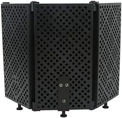 Microphone Sound Isolation Shield Foldable Studio Recording Microphone Isolation Shield Mic Wind Screen Board Sound Absorbing Cover with Accessory Screws