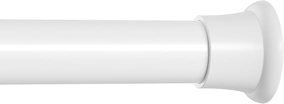 1Pcs Extendable Curtain Poles 58-120cm White Adjustable Tension Rod