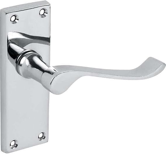Designer Levers Victorian Scroll Lever Door Handles, Polished Chrome