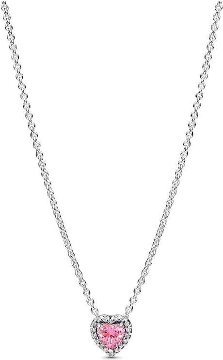 Pandora Timeless 398425C02-45 Sterling Silver Collier with Zirconia Rose 45 cm, 45 cm, Argent Sterling, Cubic Zirconia