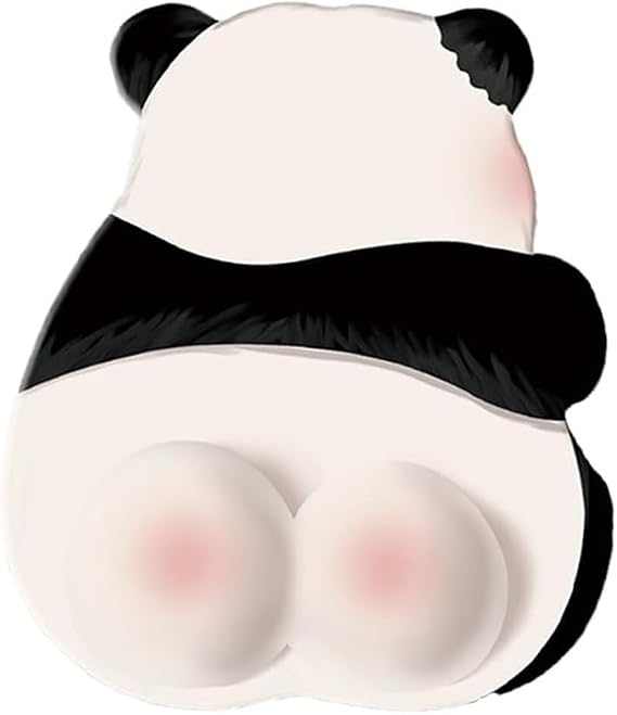 Panda Mouse Mat, Mouse Pad Wrist Rest, Animal Motif Mouse Mat with Gel Wrist Rest, Rubber Material, Non-Slip Design, 24 x 20 x 2 cm