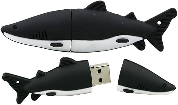 128GB Shark Shape USB Flash Drives Pen Drive Memoria Flash Stick PenDrives USB Flash Disk Thumb Drive U Disk USB Drive USB (Black)