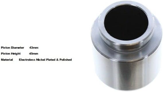 Brake Caliper Piston - Front Left & Right - Fits Standard AKEBONO Twin 43mm Piston Calipers - 45mm height x 43mm dia Piston - Compatible with Selected Models