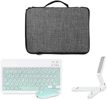 Microcase Lenovo Idea Tab 11 inch / K11 2.Jenerasyon Tablet Uyumlu Gri Çanta + Türkçe Bluetooth Klavye +Mouse + Standı - Yeşil AL5161