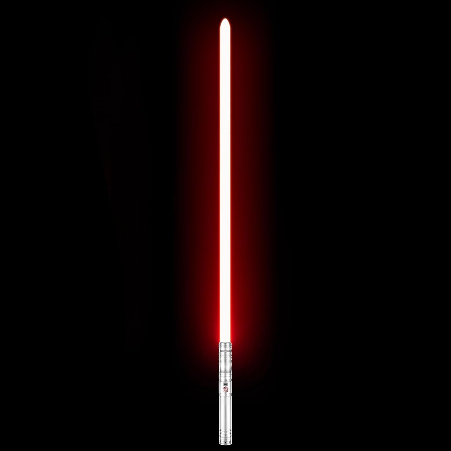 Light Saber RGB 12 Colors Changeable Dueling Lightsaber Metal Helmet Black Series Force FX Lightsaber Adult with 9 Sound Fonts for FOC Real Heavy Dueling Silver