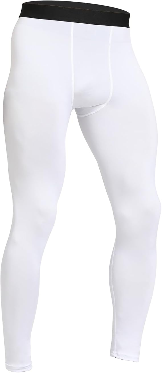 HYCOPROT Men's Compression Trousers Athletic Tight Leggings Running Cool Dry Bottoms Sports Base Layer Pants for Workout Basketball Sports