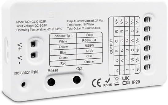 Smart For Zigbee 3.0 Led Controller For Rgb And Cct Strips With Voice App Control 5 In 1 Mode Ultra Thin White 5v To 24v Power