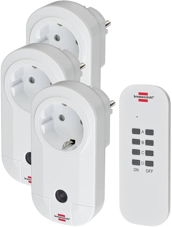 Brennenstuhl Comfort Line Uzaktan Kumandalı 3 Adet Tekli Priz [Enerji Sınıfı B]