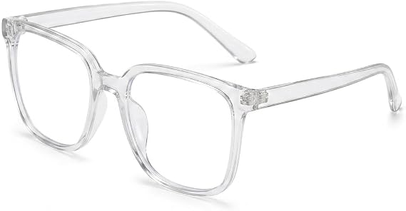 Clear Glasses Women Men Blue Light Blocking Lightweight Square Frame Transparent Frame Computer Screen Reading Gaming Glasses Anti Eyestrain Anti Glare Anti UV Unisex Fashion Eyewear