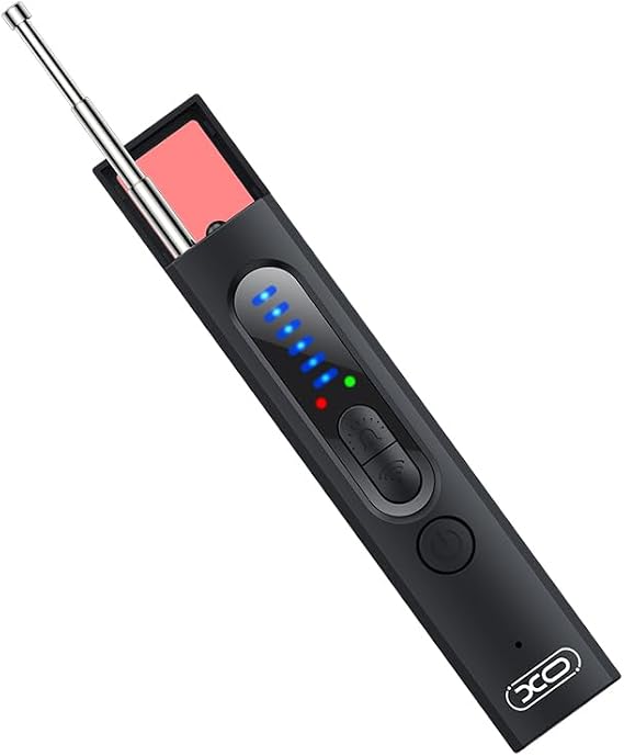 XO CRP01 Gizli Kamera Dedekötürü, Kızılötesi Dedektör, GPS(Konum) Takip Cihazı Tarayıcı, Dinleme Cihazı Bulucu, Otel, Ofis, Toplantı Alanlarında Güvenlik Cihazı, 1MHz-6.5GHz, USB-C Şarj, Siyah