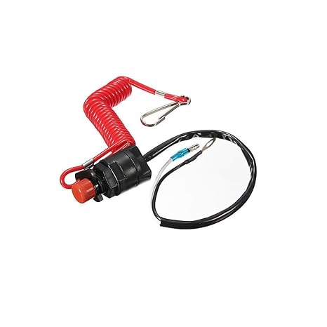 Universal Engine Kill Switch 12V DC with Tether Lanyard - Waterproof Emergency Stop Switch for Motorcycle, Boat, Lawn Mower, Outboard Motor