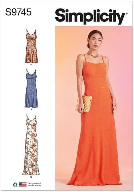Simplicity SS9745K5 Misses' Slip Dress in Three Lengths K5 (8-10-12-14-16)