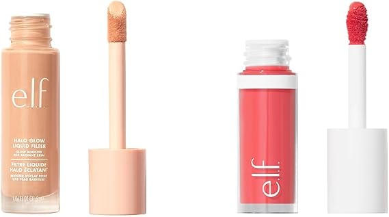 e.l.f. Halo Glow Liquid Filter, Complexion Booster & Camo Liquid Blush, Long-Lasting Blush For High-Pigment Colour, Soft, Dewy Finish