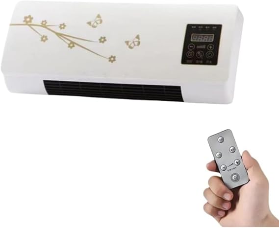 Mini Portable Air Conditioner Fan, Portable Mini Air Conditioner Fan with Heating and Cooling Functions | Spot Cooler | Remote Control | Low Noise | Adjustable to 10 Seconds Fast Heating Electric Wall Heater | Dehumidification Function | Natural Air / Warm / No Construction Required Movable / 6 Hours Timer | Living Room / Bedroom / Office B