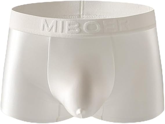 RemixAst Men's Satin Underwear Breathable Ice Silk Boxers For Ultimate Relaxation(XL White)