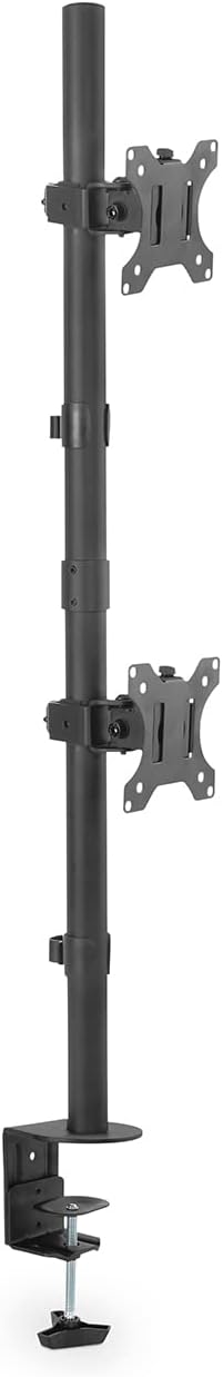 DIGITUS Universal Dual Monitor Holder, Vertical Max. VESA 100 x 100, Black, DA90438