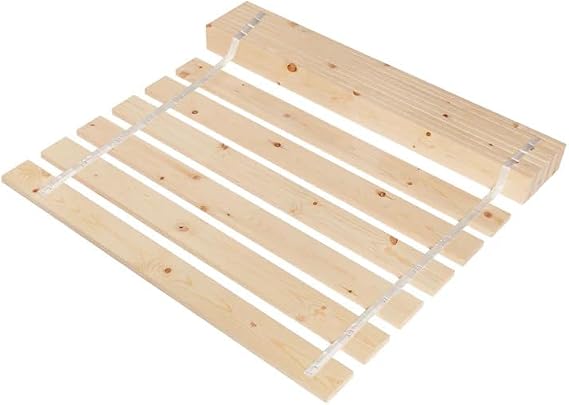 NK Heavy Duty Solid Pine Bed Slats – 19mm Thick Replacement Mattress Support – Roll-Out Wooden Slats with Fabric Tape for 3FT, 4FT, 4FT6, 5FT Frames – Extra Strong & Easy Assembly (3ft Single)