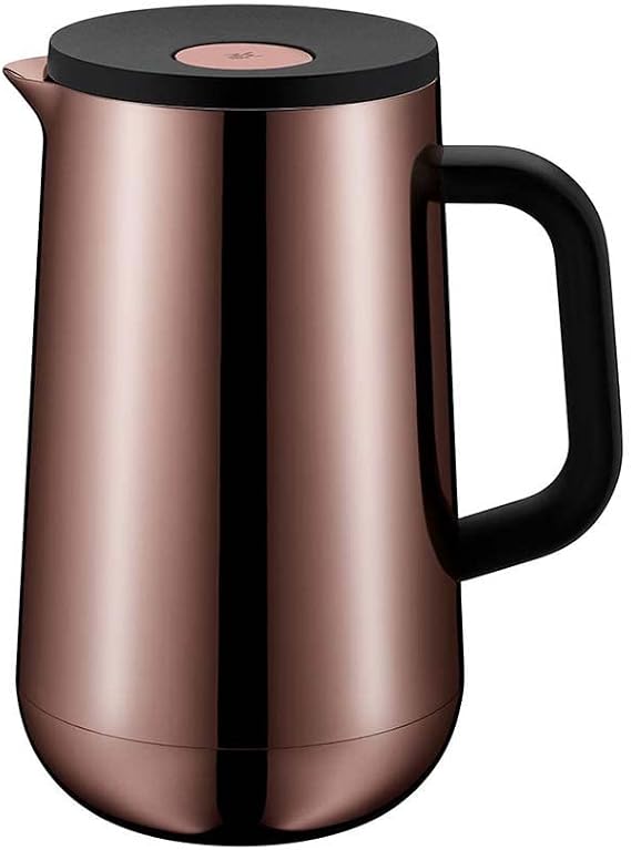 WMF Impulse Insulated Jug 1 Litre Thermos Flask for Tea or Coffee Press Lock Keeps Drinks Cold and Warm for 24 Hours Vintage Copper