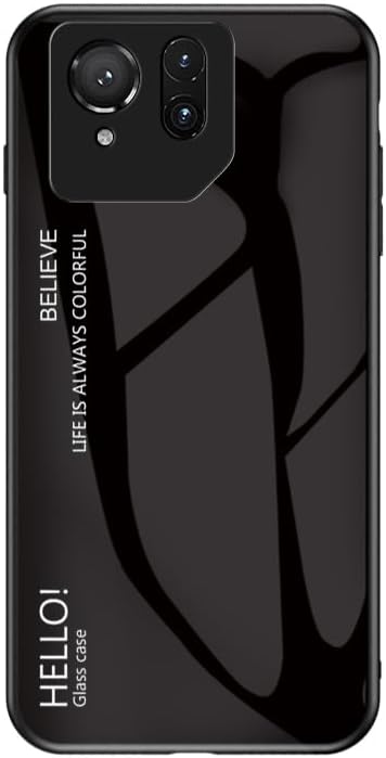 Cover Compatible with Asus ROG Phone 9/9 Pro Triple-Layer【PC panel+Tempering glass+TPU silicone】 Protective Case Black