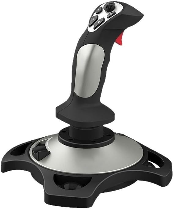 Wodsty Joystick for Flight Simulation on For PC with Integrated Hat Switch and Rudder Functionality for Complete Aircraft Control