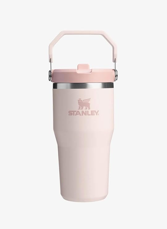 Stanley IceFlow Flip Straw Tumbler Pipetli Termos Bardak, 0.60 Litre, Pembe Kuvars (Rose Quartz)