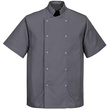 Coloured Chefs Jacket, Clothing/Aprons, Press Stud Buttons,Half Sleeve, Unisex, New INS07