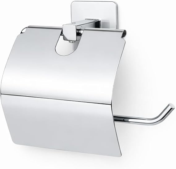 Alper Banyo Kare Krom Yapışkanlı Kapaklı Tuvalet Kağıtlığı Wc Kağıtlık Tuvalet Kağıdı Askısı