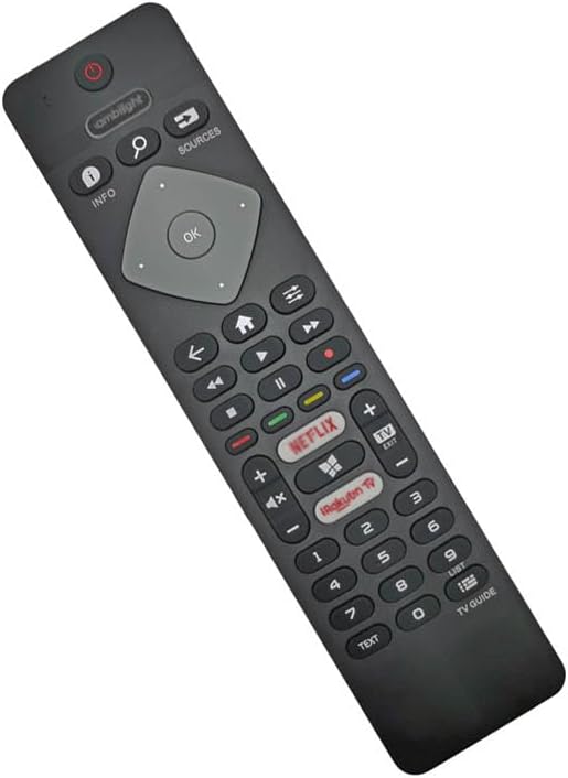 New Remote Control for Philips Ambilight 4K LED LCD Smart TV 43PUS8105/12 50PUS8105/12 58PUS8105/12 70PUS8105/12 43PUS7855/12 50PUS7855/12 - No Setup Needed
