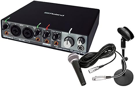 Roland Audio Interface Rubix 24 Home Recording Set with Dynamic Microphone + Desktop Stand