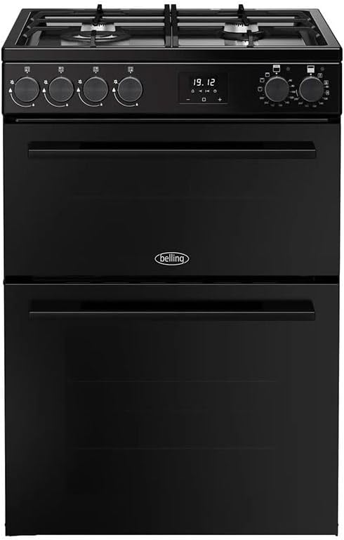 Belling 60cm wide Double Oven Dual Fuel BEL FSA VISION 60DF Cooker - Black - A Rated [Energy Class A]