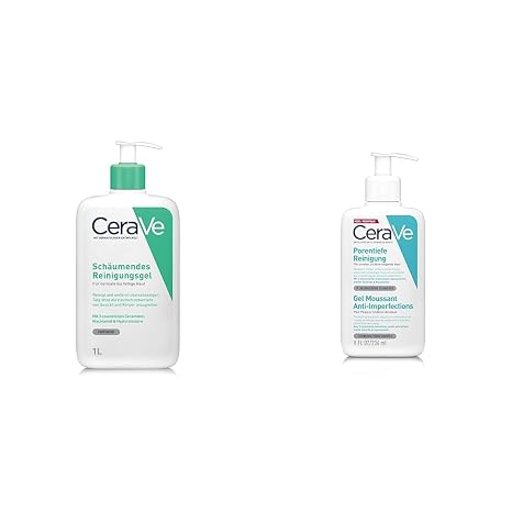 CeraVe Foaming Cleansing Gel for Face and Body & Deep Pore Cleansing for the Face