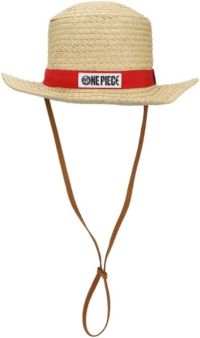 Bioworld One Piece Luffy Cosplay Straw Bucket Hat with Chin Strap