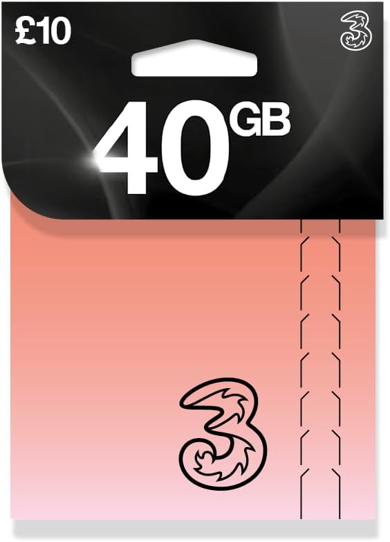 Three £10 40GB PAYG Sim