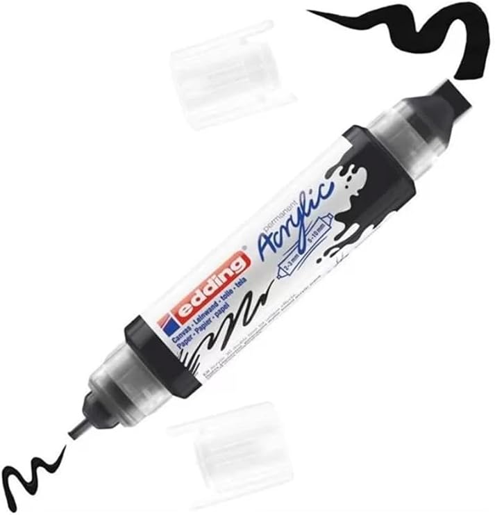 Edding ED5400901 3D Double Liner Çift Uçlu Akrilik Markör, Siyah