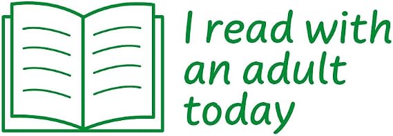 SuperStickers Assessment Stamper for teachers: I Read With An Adult Today - Green Ink