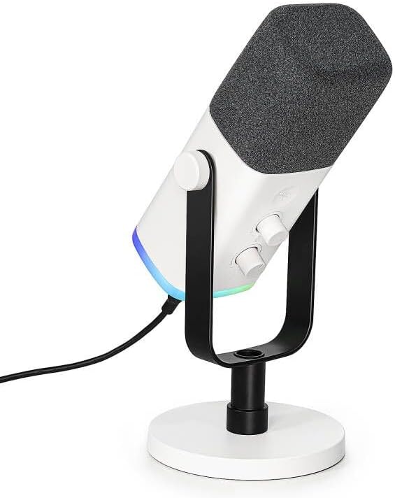 FIFINE AM8W White Gaming XLR/USB Microphone