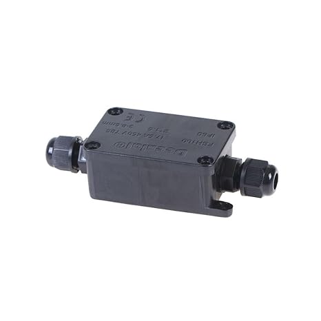 IP68 Waterproof Junction Box - Outdoor Electrical Box, Black Plastic, Polycarbonate & Stainless Steel, Includes Cable Glands, Weatherproof, Ideal for CCTV, LED Lights, Garden, Cctv, Led Lights