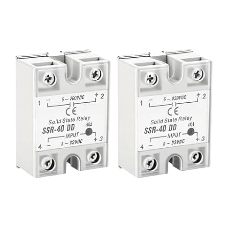 2pcs 40A SSR Solid State Relay DC Control Relay Modules Input DC 3V-32V Output DC 5V-220V