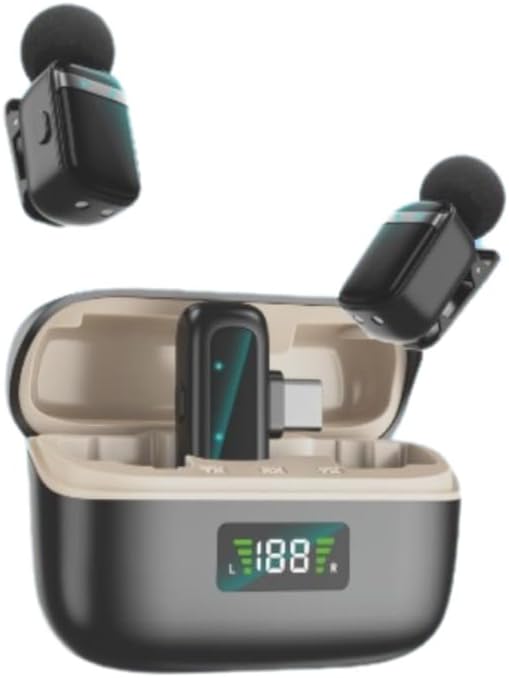 Plentiful s35 MINI Kablosuz Yaka Mikrofonu | 2’li Set | Gürültü Engelleyici | 30 sa pil ömrü l 2.4G | | Şarj Kutulu