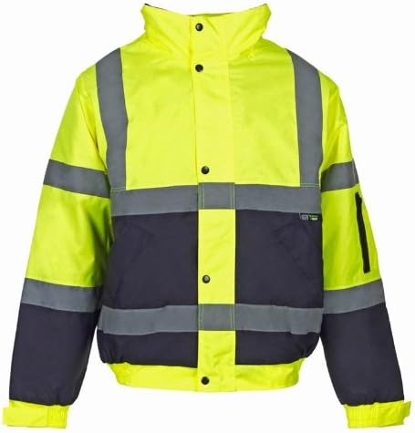 Supertouch 35541 HI-VIS 2-Tone Bomber Jacket - Yellow/Navy Blue
