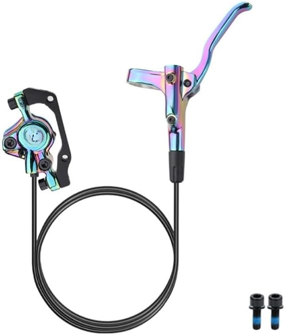 Hydraulic Disc Brake Set for Mountain and Road Bikes, Dual Piston Bicycle Brakes, Aluminum Alloy Levers with Mineral Oil Tubing(Left rear-A)