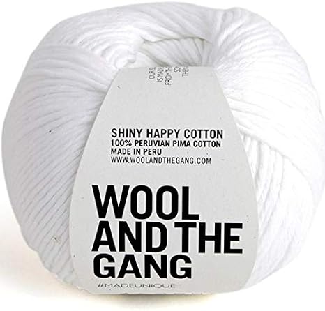 Wool and the Gang - Shiny Happy Cotton, White Noise, 100g