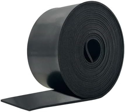 Rubber Strip 50mm(W) x1.5mm(T) x3m(L) Neoprene Rubber Sheet Solid Rubber Rolls for DIY, Washers, Crafts, Pads, Flooring Protection, Supports, Leveling, Weather Seal