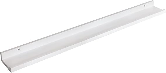 IBUYKE Solid Timber Floating Shelf Wall, Creative U-shaped Shelf Display Racks for Living Room, Office, Bedroom, Bathroom, Kitchen White RF-GB601W