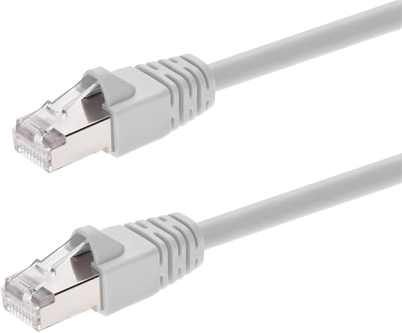 Monoprice Cat6A Ethernet Patch Cable - Snagless RJ45, Fullboot, 550Mhz, Double Shielded (S/FTP) Pure Bare Copper Wire, 10G, 26AWG, 14 Feet, White
