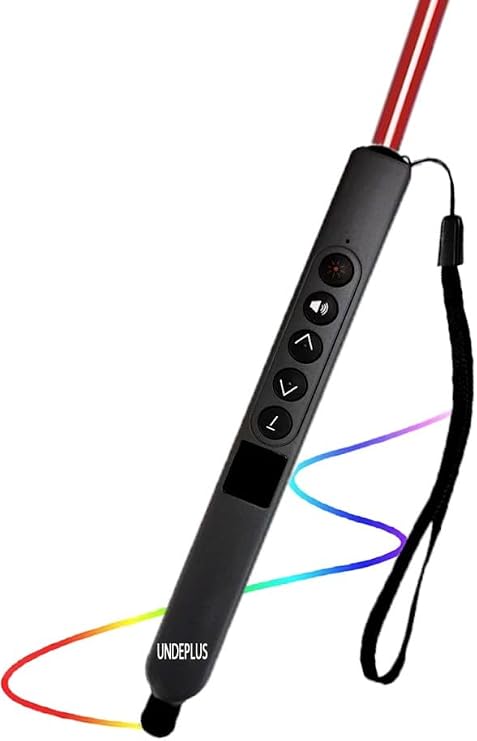 UnDePlus Akıllı Tahta/Telefon/Tablet Dokunmatik Kalem Lazer Presenter Kablosuz Sunum Kumandası-Fiber Uçlu-2 Siyah