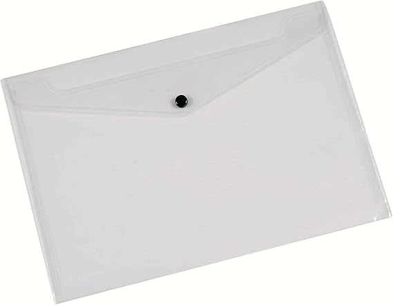 Q Connect A4 Clear Plastic Document Folder with Press Stud