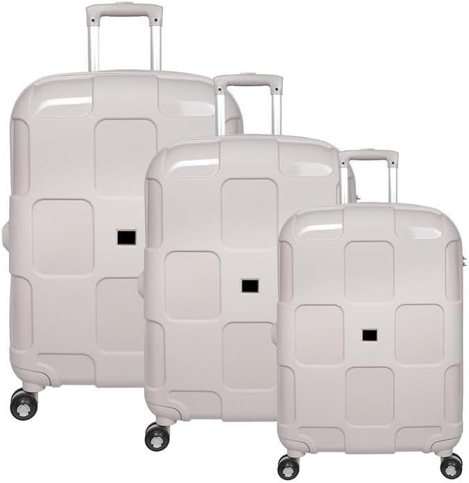 Bagacar Iv2 Rigid Silicone Unbreakable 3D Suitcase Set Beige
