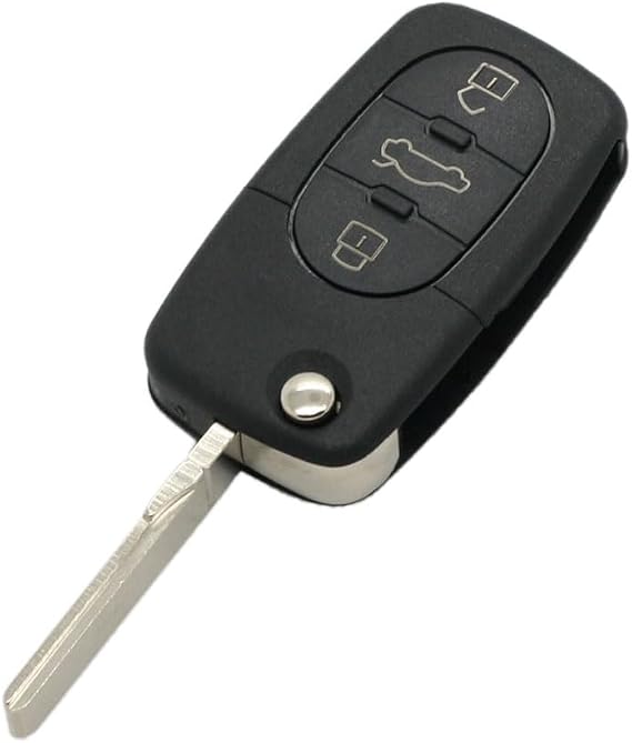Replacement Key Shell Compatible with AUDI 3 Button CR1620 Keyless Entry Flip Remote Key Case Fob SS801H